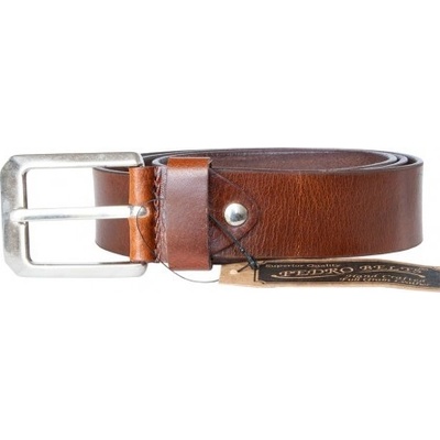 Hnědý hladký pevný kožený opasek FLW – Zbozi.Blesk.cz