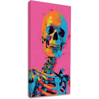 Obraz Neon Skeleton na plátne | dokončené rukou umelca - 50x100 cm