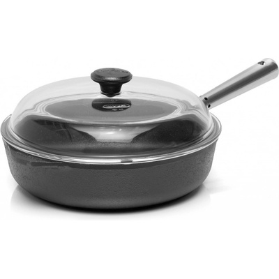 Skeppshult Litinová pánev s poklicí hluboká rukojeť z nerezové oceli 25 cm