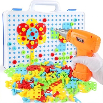 ISO 9427 Mozaika detské puzzle plastové bloky + skrutkovač