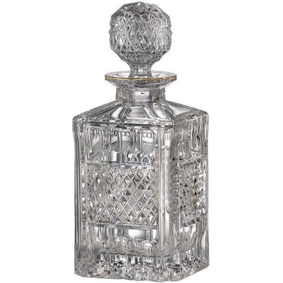 Bohemia Crystal ručně broušená karafa na whisky Felicie Line Gold 800 ml – Zboží Dáma