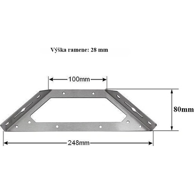 Onpira Plochý spojovací úhelník - konzole 100x248 mm