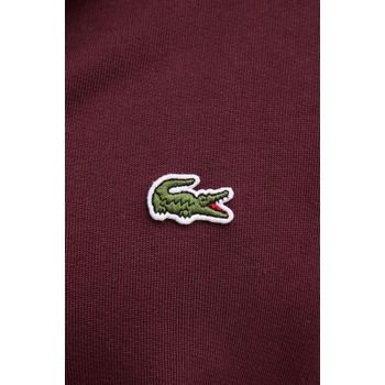 Lacoste Суичър Lacoste в бордо с качулка с изчистен дизайн (SH9626)