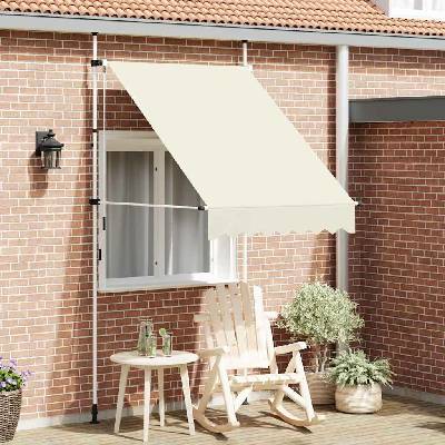 vidaXL Ručně zatahovací markýza 150 cm krémová