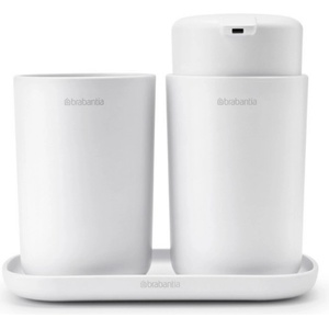 Brabantia Комплект аксесоари за баня Brabantia ReNew 1003492, 3 части, 250 мл, Устойчиви на корозия, Бял (1003492)