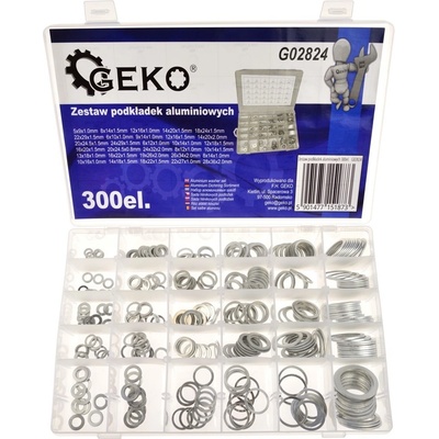 GEKO G02824 Sada podložek hliníkové podložky 300 ks – Hledejceny.cz
