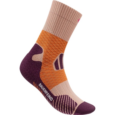Bauerfeind Sports Дамски чорапи за бягане Bauerfeind sports Women's Trail Run Mid Cut Socks Running socks - Sunrise Peach - размер 43-46 (EU) (201-8093-0213)