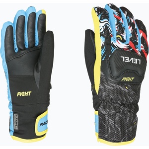 Level Детски скиорски ръкавици Level Race Jr black/yellow