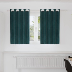 Pure Line Home Кадифени завеси в цвят изумруденозелено с метални халки, 2 бр. , 140 x 140 см