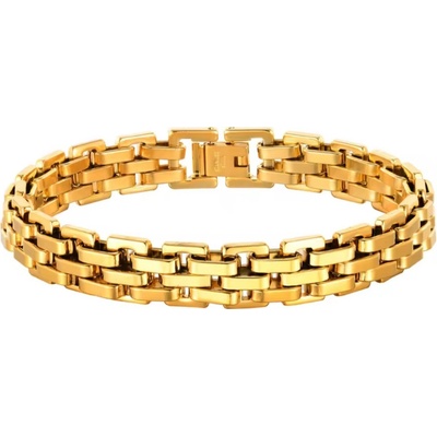 P&J Jewellery Pánský ocelový náramek zářivá zlatá GBSG1
