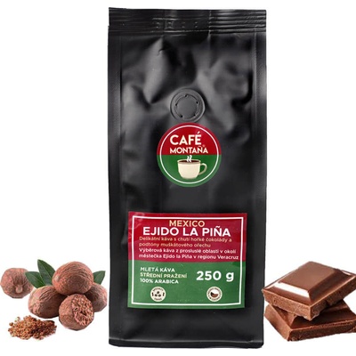 Café Montaña Mexico Ejido la Piña mletá káva Moka konvička 0,5 kg
