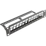 Lanberg Пач панел, Lanberg patch panel blank 12 port 1U with organizer for keystone modules black (PPKS-9112-B) - megamag