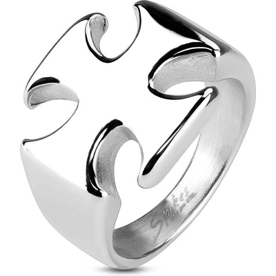 Šperky eshop Masivní prsten hladký leský maltézský kříž AB06.13