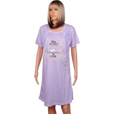 Нощница за кърмачки в цвят лавандула със зайче