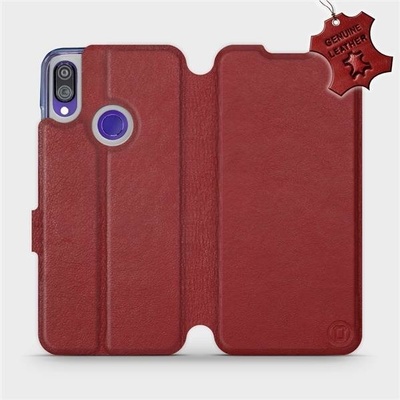 Pouzdro Mobiwear Luxusní flip Xiaomi Redmi Note 7 kožené Tmavě červené
