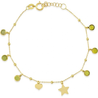 Lillian Vassago zlatý s olivínem LLV22-GB035YO