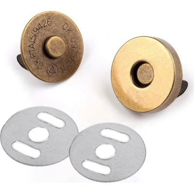 Pro Háčkování Magnetické zapínání kulaté 18 mm, staromosaz – Zboží Mobilmania