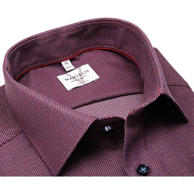 Marvelis Modern Fit košile s vetkaným vzorem červeno-modrá