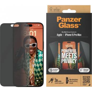 Panzer Стъклен протектор PanzerGlass - Privacy UWF, iPhone 15 Pro Max (5711724128127)