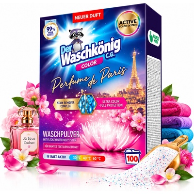 Waschkönig limitovaná edice Perfume de Paris Color prací prášek 6 kg 100 PD