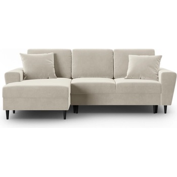 Cosmopolitan Design Бежов кадифен разтегателен ъглов диван с място за съхранение (ляв ъгъл) Kyoto - Cosmopolitan Design (COS_LCF_2_F1_KYOTO1)