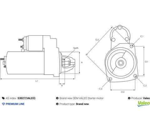 Štartér AS-PL S3027(VALEO)