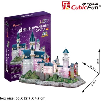 Image 1 of CubicFun Cubic Fun - Пъзел 3D Neuschwanstein Castle 128ч. LED светлини
