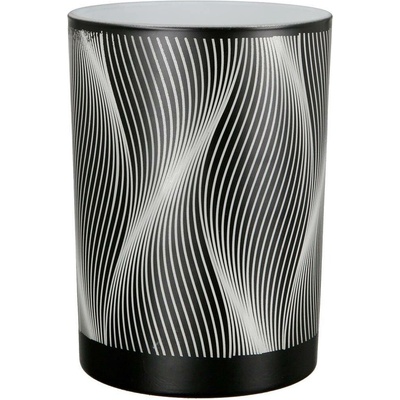Gilde Skleněný svícen Lines, černo-bílý, 18 cm