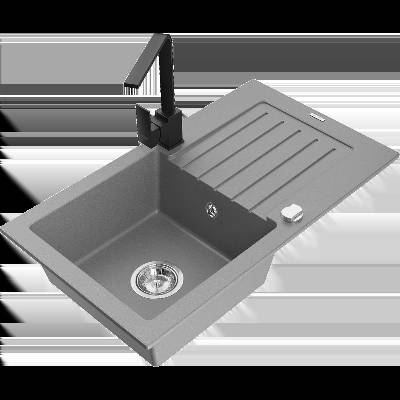 Pablo гранитна кухненска мивка с 1 корито с отцедник и кухненски (6510-71-670300-70)