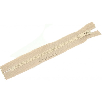 Zdrhovadlo zip kostěný 14 cm nedělitelný béžová