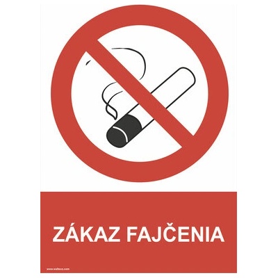 Výstražná tabuľka Zákaz fajčenia 297 x 210 mm