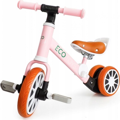 EcoToys Trojkolka rýchlostný z Pedałami 2w1 Ružový
