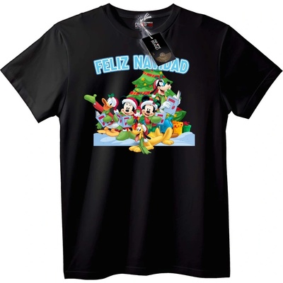 Тениска Mickey & Friends - Коледна - 3XL, Black
