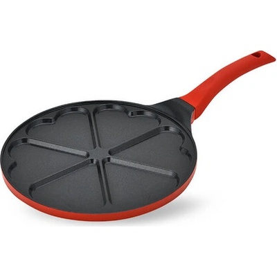 Maestro MR-1222-A, 26 cm, v tvare srdca, nepriľnavý, hliník, červeno-čierna, panvica