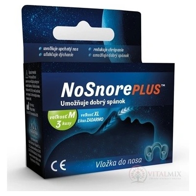NoSnorePLUS vložka do nosu, 3x velikost M velikost XL,