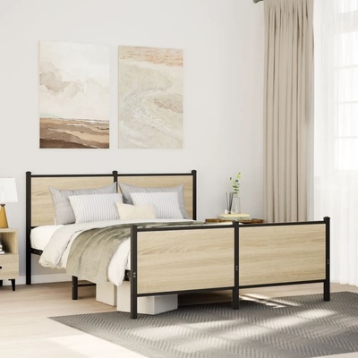zahrada-XL 3301361 Kovový rám postele bez matrace dub sonoma