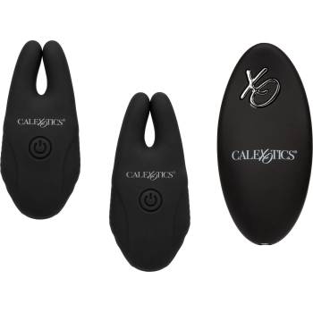 Image 1 of California Exotics Silicone Remote Nipple Clamps Black