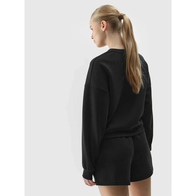 4F Dámské teplákové šortky s přídavkem modálu černé