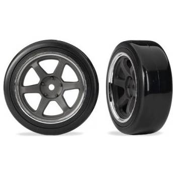 Traxxas колело 1.9", графитно сив диск, гума дрифт мека задна (2)