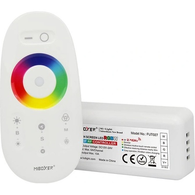 Mi-Light, RGBW SET dotykového ovladače a RGBW přijímače, RF 2.4GHz, max.10A, FUT027, Mi-Light