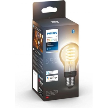 Philips Hue Bluetooth LED White Ambiance filamentová žárovka 8719514301429 E27 A60 7W 550lm 2200-4500K černá, stmívatelná Studená bílá
