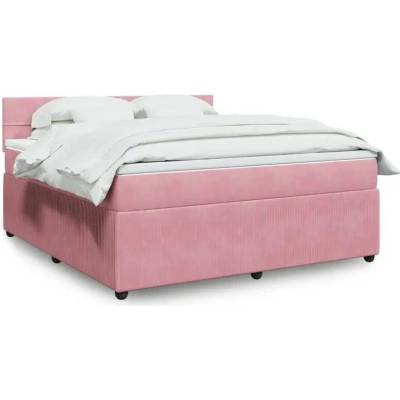 vidaXL 11461.3287811 Boxspring postel s matrací růžová samet