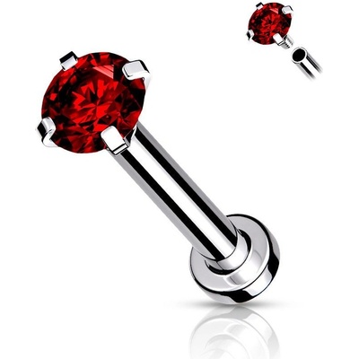 S4U Piercing do brady cartilage tragus (1,2 x 8 mm, kamínek 3 mm) LB1040R-12083