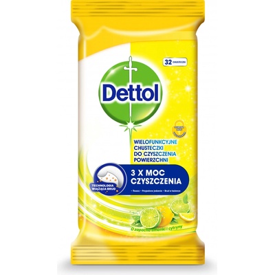 Dettol Antibakteriální čistící ubrousky Citron a Limeta 32 ks