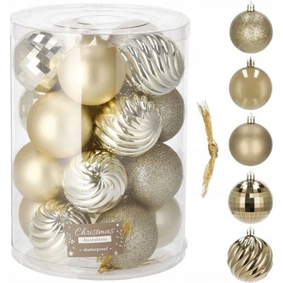 SPRINGOS Vianočné banky zlaté mix 6cm sada 20ks