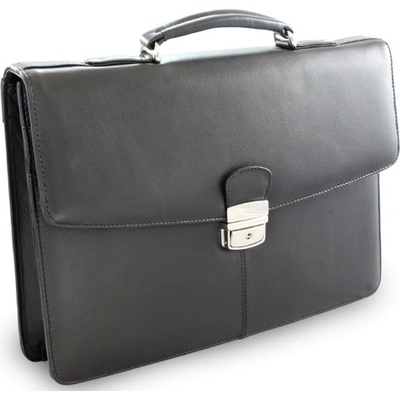 Kožená aktovka se třemi vnitřními přihrádkami 112-6004-60 Černá – Zboží Dáma