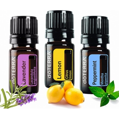 doTerra Trio esenciálnych olejov Citrón, Levanduľa, Mäta 3 x 5 ml