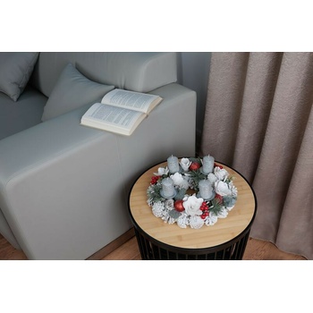 Veniec MagicHome Vianoce biely 30 cm