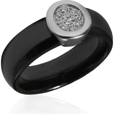 BM Jewellery Dámský keramický prsten se zirkony BLACK&WHITE S981150