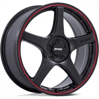 Petrol PE003 P2E 8x17 5x112 ET40 matte black with red lip